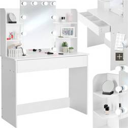 tectake Luise Sminkebord - Hvid Toiletbord