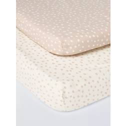 John Lewis Anyday Spots Baby Sheet Pack of 2