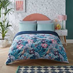 Night Lark Pastel Palms Coverless Set Super King Duvet Cover Blue (260x220cm)