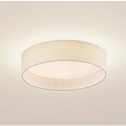 Lindby LED-taklampa Eilif Tyg Vit Ø 40 cm Takplafond