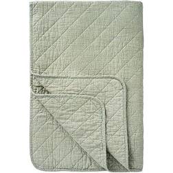 Ib Laursen Quilt Hvide Støvgrønne Mælkedrengestriber 130x180 cm Dyne Grøn