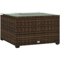OutSunny Outdoor Coffee Table with Glass Top