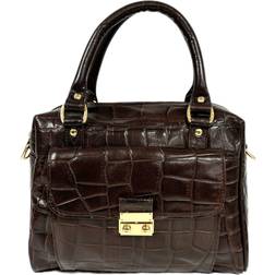 The Monte Queen Leather Handbag - Dark Brown