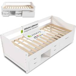 Juskys Funktionsbett Nalu 90x200 cm Holz Rahmenbett