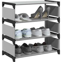 vidaXL 4-Tier Grey 54 x 28 x 55 cm Shoe Rack
