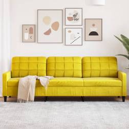 vidaXL 3-Personers 210 cm Fløjl Gul Sofa 3 personers