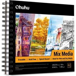 Ohuhu Spiral Bound Mix Media Sketchbook 22.5x21cm 200g 62 sheets