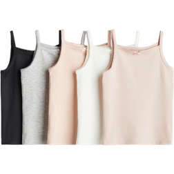 H&M Girl's Jersey Vest Tops - Pink/White/Grey (0750623011)