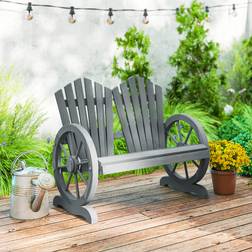 OutSunny 2 Seater with Wheel-Shaped Armrests Garden Bench