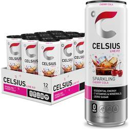 Celsius Sparkling Cherry Cola Energy Drink 12 Fl Oz Pack of 12 12fl oz 12pcs