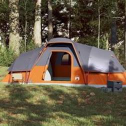 Berkfield Home Family Tent Dome 11-Person Grey Orange Waterproof