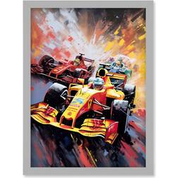 ARTERY8 Grand Prix Championship Cars Light Grey Framed Art 21x29.7cm