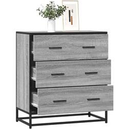 Berkfield Home Wood & Metal Grey Sonoma Chest of Drawer 68x76cm