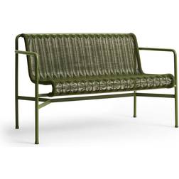 Hay Palissade Cord Dining Bench w Armlæn Olive Havebænk
