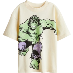 H&M Dreng T-shirt Med Tryk - Lysegul/Hulk (1117472080)