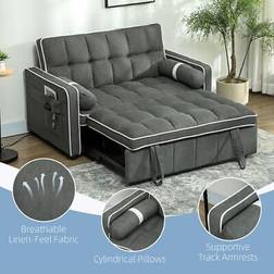 Homcom 2 Seater Pull Out Bed Adjustable Backrest Sofa