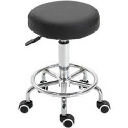 Vinsetto Wheeled Salan Black Seating Stool 64cm