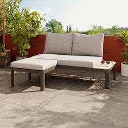 GoodHome Thilia Grey 2 Seater Garden Furniture Outdoor Lounge Set