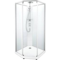 Contura Shower ama Comfort Pentagonal Duschkabin 80x90x215 cm Silver Glas Transparent 900x800x2150mm