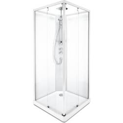 Contura Shower Comfort Kvadratisk Duschkabin 90x90x215 cm Vit Matt Glas