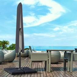 OutSunny Garden Parasol Cover for 2-4m Outdoor Umbrella Protector w/ Rod Zipper