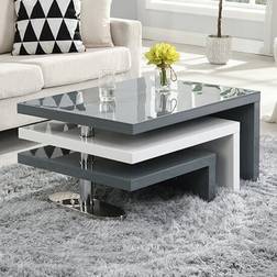 Furniture In Fashion Rotating High Gloss Grey And White Coffee Table