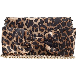 River Island Satin Bow Purse Cross Body Bag - Brown Leopard