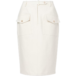 Tom Ford Cotton Blend Midi Skirt - Off White