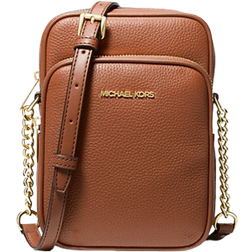 Michael Kors Jet Set Travel Medium Pebbled Leather Crossbody Bag - Luggage