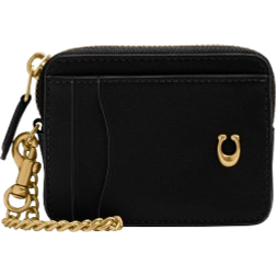 Coach Essential Chain Card Case - Brass/Black