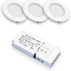 LEDlife Reco68 Møbelspot 3 Stk Mat Hvid Spotlight