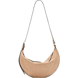 AllSaints Half Moon Suede Shoulder Bag - Mink Brown