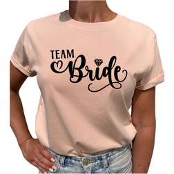 Lovely Text Team Bride T-shirt - Misty Pink