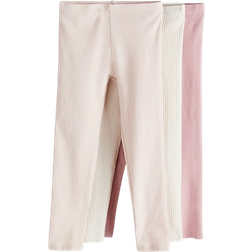 H&M Jersey Leggings 3-pack - Powder Pink/Pink (0674886058)