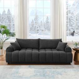 Latitude Run Perona Dark Gray Boucle Sofa 91" 3 Seater