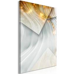 Cashmere Dimension Vertical White/Yellow Väggdekor 40x60cm