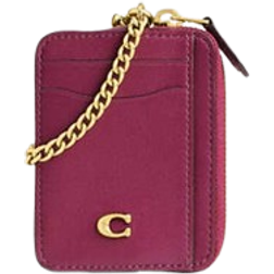 Coach Essential Chain Card Case - Brass/Pink