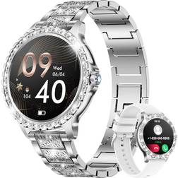 CHRONUS BOUTIQUE Smart Watch for Women 1.32 Ladies Fitness Sports Silver