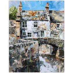 ARTERY8 North Yorkshire Village Medieval Bridge Multicolour Wall Decor 61x81.3cm