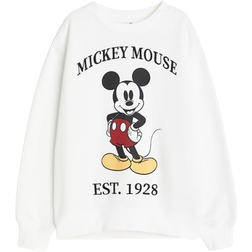 H&M Oversized Sweatshirt - White/Mickey Mouse (1208575003)
