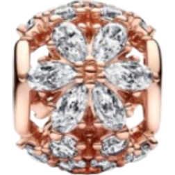 Pandora Sparkling Herbarium Cluster Round Charm - Rose Gold/Transparent