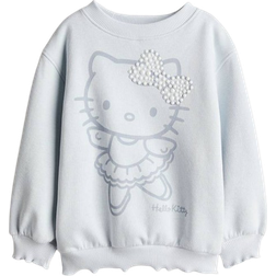 H&M Girl's Motif Detail Sweatshirt - Light Blue/Hello Kitty