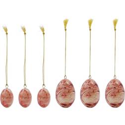 House Doctor Marble Ornament 6 Stk H5 Cm Burned Red Påskepynt