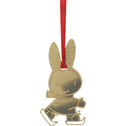 Pluto Design Miffy Skating Decoration Hanger Gold Christmas Tree Ornament