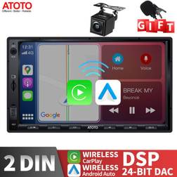 Atoto f7 wireless apple carplay android auto car stereo 7" 2din bluetooth+hd cam