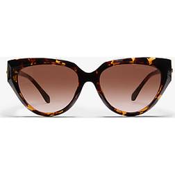 Michael Kors Sunglasses Injected Turtle Brown Cat Eye - Dark Tortoise