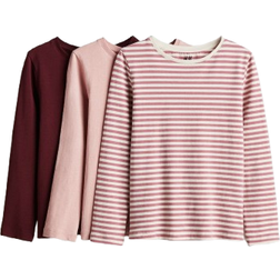 H&M Kid's Long Sleeved Tops 3-pack - Light Pink/Striped (0575156068)