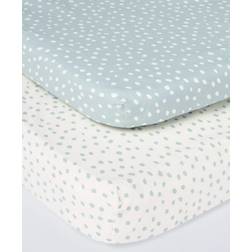 John Lewis ANYDAY Spots Cotton Baby Fitted Sheet Pack of 2