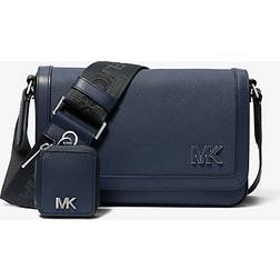 Michael Kors Mini Crossgrain Leather Crossbody Bag with Pouch - Blue
