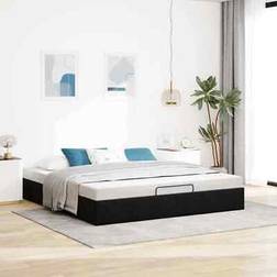 vidaXL Ottoman Bed Frame No Mattress Black Single Velvet